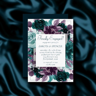 Invitation Moody Boho Roses Turquoises et violets Finalemen