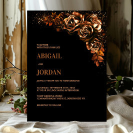 Invitation Moody Burnt Orange Floral Mariage