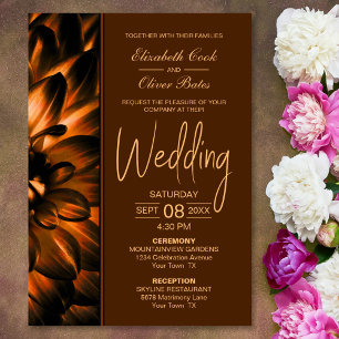 Invitation Moody Copper Floral Mariage
