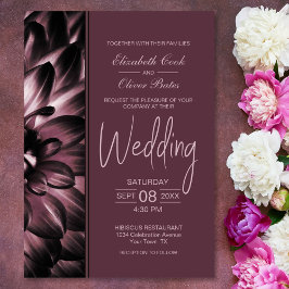 Invitation Moody Dusty Rose Floral Mariage