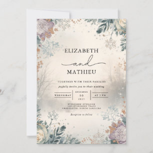 Invitation Moody Floral Mariage d'automne