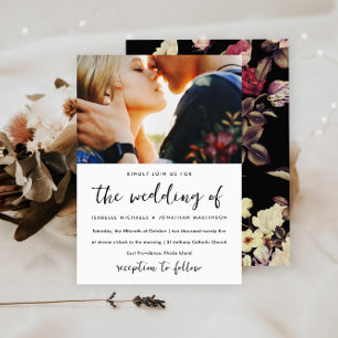 Invitation Moody Floral Pattern Mariage photo