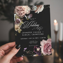Moody foncé Pastel Opulent Floral Mariage noir
