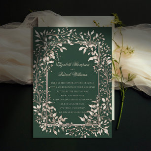 Invitation Moody Forest Botanical Emerald Classic Mariage