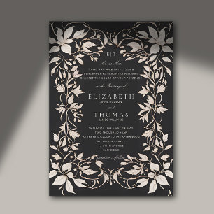 Invitation Moody Forest Botanical Monograms Classic Mariage