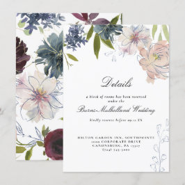 Invitation Moody Jewel Tone Floral Mariage Informations clien