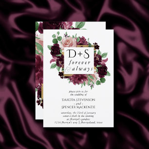Invitation Moody Passion   Photo de monogramme de couronne vi