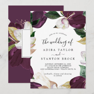 Invitation Moody Purple Blooms Le Mariage De