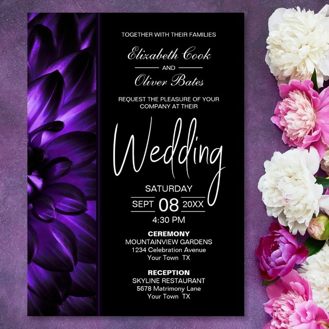 Invitation Moody Purple FlorMariage (Créateur téléchargé)