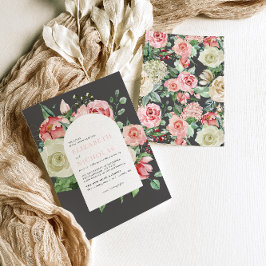 Invitation Moody Rose | Fleurs de mariage romantiques de prin