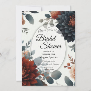 Invitation Moody Rustic Fall Florals Fête des mariées Mariage