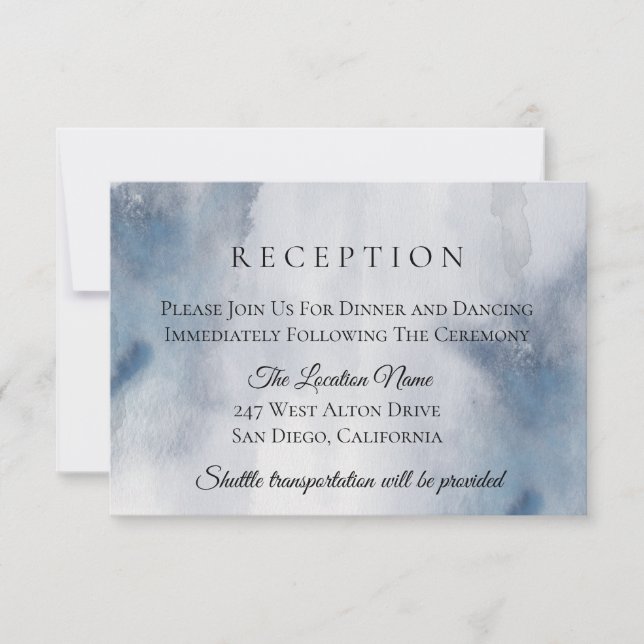 Invitation Moody Watercolor Laver Réception de mariage (Devant)