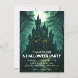 Invitation Moonlit Haunted Castle Halloween Party