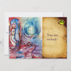 Invitation MORGANA Dame et Dragon Parchemin Gemme Jaune