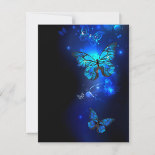 Invitation Morpho Butterfly in the Dark Background