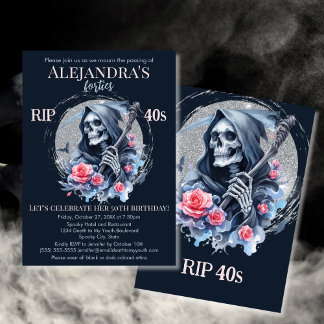 Invitation Mort à ma jeunesse Faucheuse Fête d'anniversaire 5