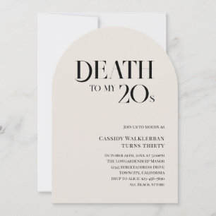 Invitation Mort à mes 20 ans 30ème anniversaire
