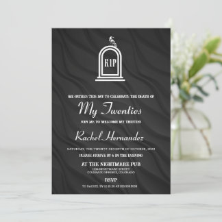 Invitation Mort à mon anniversaire de 20 ans