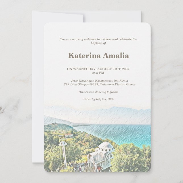 Invitation Mosaïque du bord de mer (Devant)