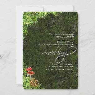 Invitation Moss et champignons Elégant Mariage moderne