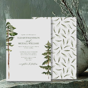 Invitation Moss & Fern Mariage en forêt du Pacifique Nord-O