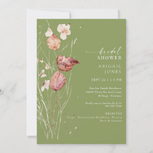 Invitation Moss Green Automne Bridal Douche