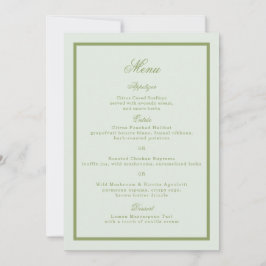 Invitation Moss Green Estate Wedding Menu Card