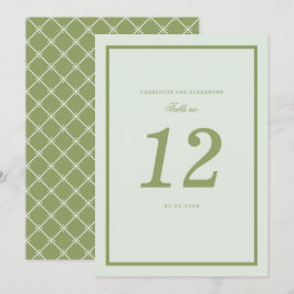 Invitation Moss Green Estate Wedding Table Number Card