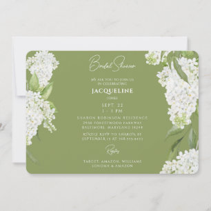 Invitation Moss Green White Hydrangeas Fête des mariées II