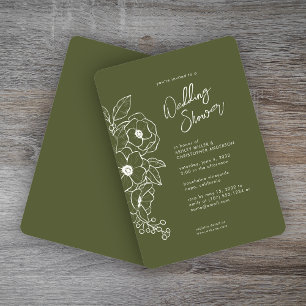 Invitation Moss végétale végétale minimale Wedding shower ver