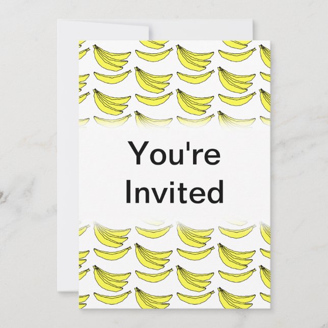 Invitation Motif à la banane. (Devant)