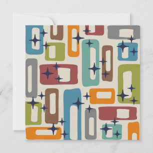 Invitation Motif Abstrait moderne rétro du milieu du siècle