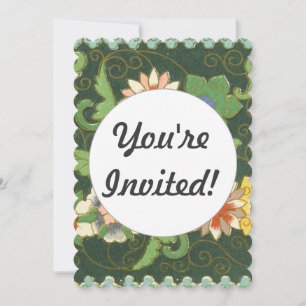 Invitation Motif antique cloisonné chinois : Vert Jade