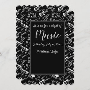 Invitation Motif Black & White Instruments