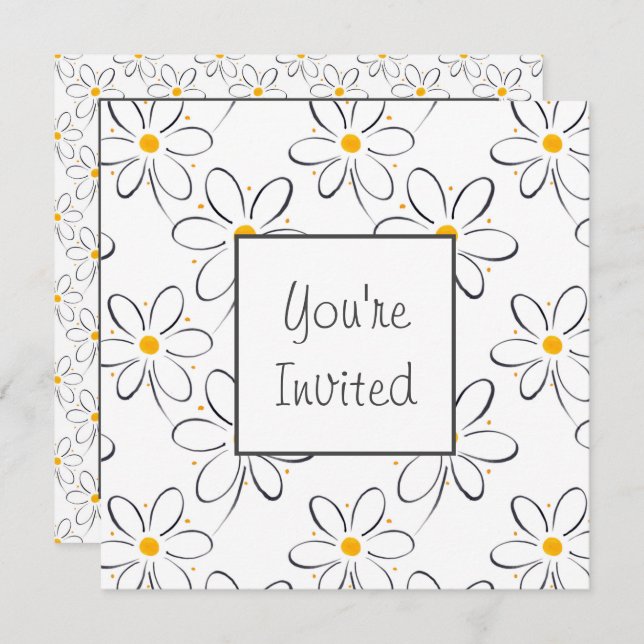 Invitation Motif blanc (Devant / Derrière)