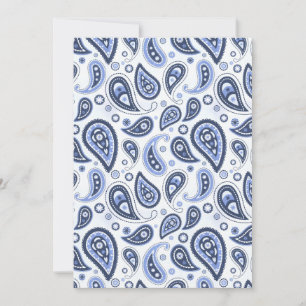 Invitation Motif Blue Paisley