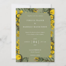 Invitation motif botanique d'ajonc