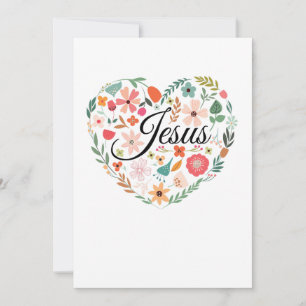 Invitation Motif chrétien Jésus Boho Cœur Inspirant