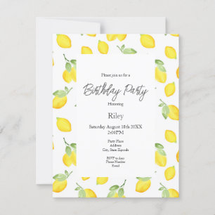 Invitation Motif citrons aquarelles