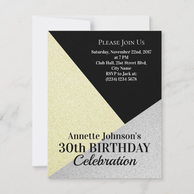 Invitation Motif classe de luxe or argent (Devant)