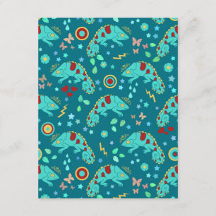 Invitation Motif coloré de Chameleon