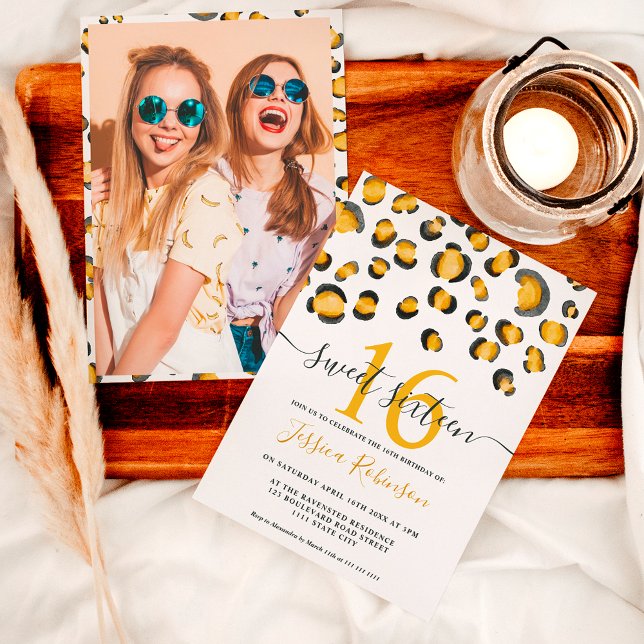 Invitation Motif d'aquarelle de léopard sauvage moderne Sweet (Créateur téléchargé)