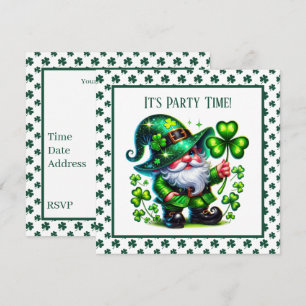 Invitation Motif de carreaux de trèfle cool lutin