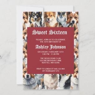 Invitation Motif de chien Corgi aquarelle mignon             