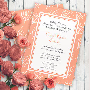 Invitation Motif de corail sur mesure Couleurs Élégant Événem