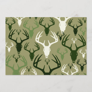 Invitation Motif de crâne d'andouillers de cerfs communs