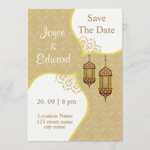 Invitation Motif de Damas pour mariage islamique