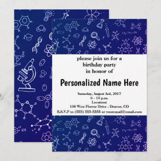 Invitation Motif de dessin scientifique/chimie
