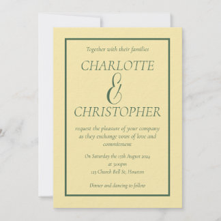 Invitation Motif de feuille de crème vert sauge sophistiqué