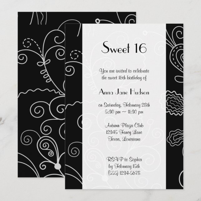 Invitation Motif De Flacons, Motif À Éperons, Tourbillonnant, (Devant / Derrière)